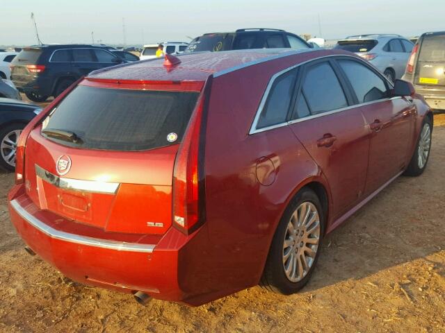 1G6DP8EDXB0159220 - 2011 CADILLAC CTS RED photo 4