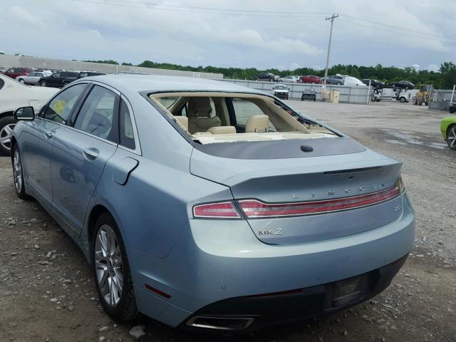 3LN6L2LU1ER804225 - 2014 LINCOLN MKZ HYBRID BLUE photo 3