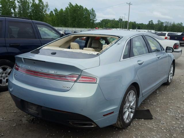 3LN6L2LU1ER804225 - 2014 LINCOLN MKZ HYBRID BLUE photo 4