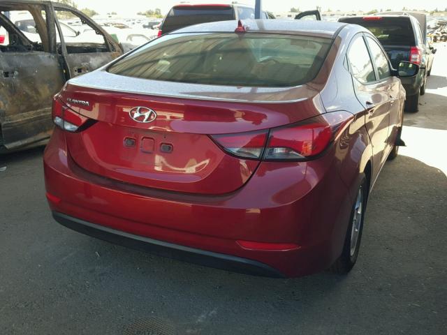 5NPDH4AE6FH559396 - 2015 HYUNDAI ELANTRA SE BURGUNDY photo 4