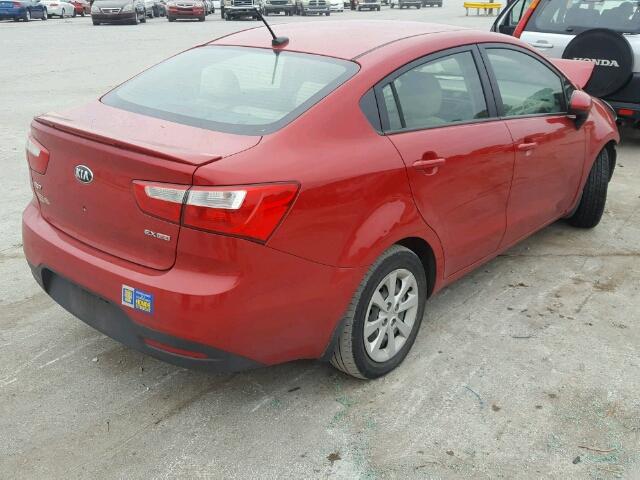 KNADN4A33D6282864 - 2013 KIA RIO EX RED photo 4