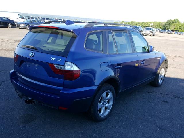 WBXPC93437WF02653 - 2007 BMW X3 3.0SI BLUE photo 4