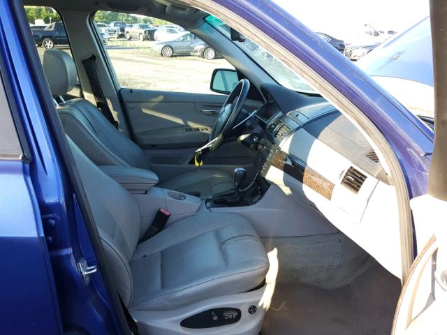 WBXPC93437WF02653 - 2007 BMW X3 3.0SI BLUE photo 5