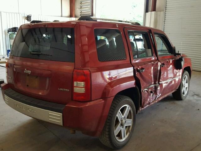 1J8FF48W88D534045 - 2008 JEEP PATRIOT LI MAROON photo 4