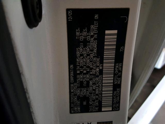 JTLKT324664059335 - 2006 TOYOTA SCION XB Weiß Foto 10