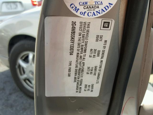 2G4WB55K8Y1330704 - 2000 BUICK REGAL LS 棕色 照片 10