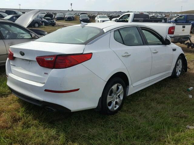 KNAGM4A79F5557875 - 2015 KIA OPTIMA WHITE photo 4