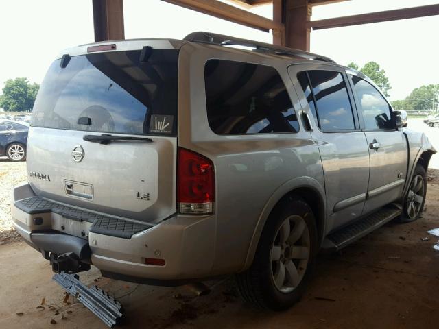 5N1BA08D58N608863 - 2008 NISSAN ARMADA SE SILVER photo 4