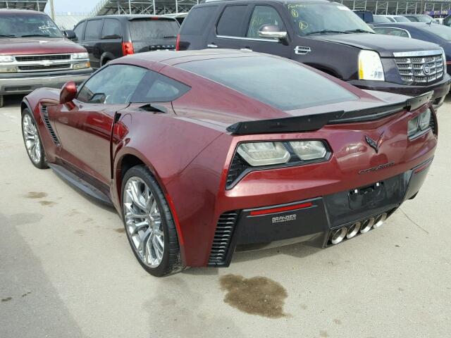 1G1YP2D62H5602981 - 2017 CHEVROLET CORVETTE Z MAROON photo 3