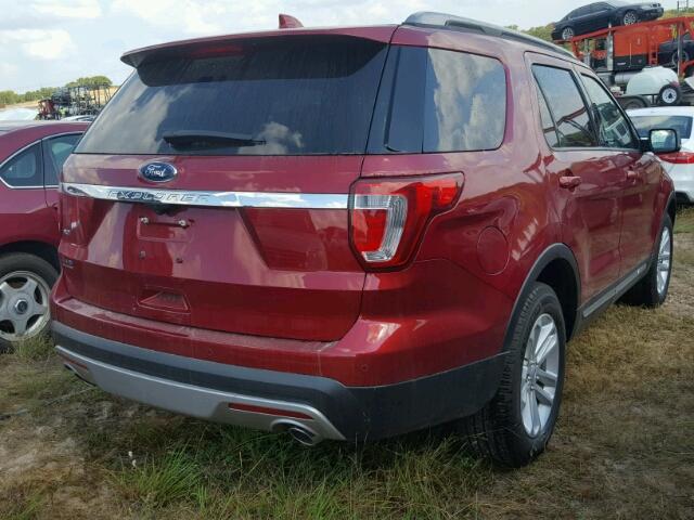 1FM5K7D80HGC29513 - 2017 FORD EXPLORER BURGUNDY photo 4