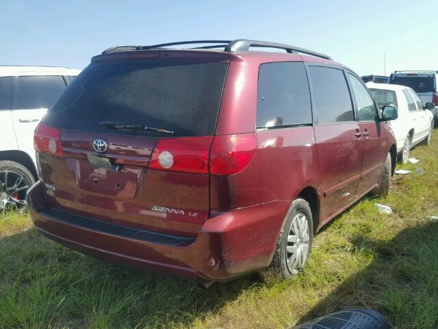 5TDZK23C88S176676 - 2008 TOYOTA SIENNA CE BURGUNDY photo 4