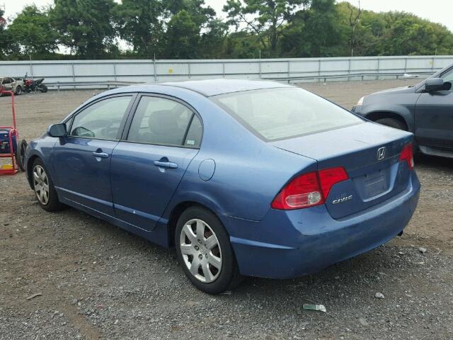 2HGFA16506H506319 - 2006 HONDA CIVIC LX BLUE photo 3