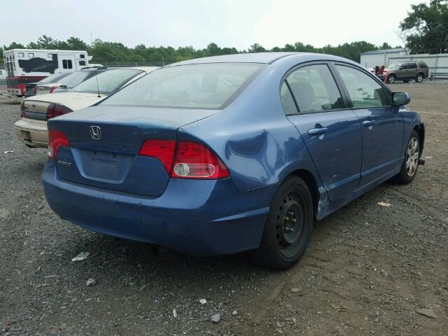 2HGFA16506H506319 - 2006 HONDA CIVIC LX BLUE photo 4