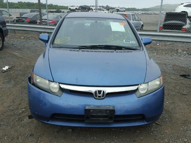 2HGFA16506H506319 - 2006 HONDA CIVIC LX BLUE photo 9