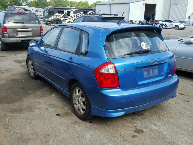 KNAFE161255086209 - 2005 KIA SPECTRA5 BLUE photo 3