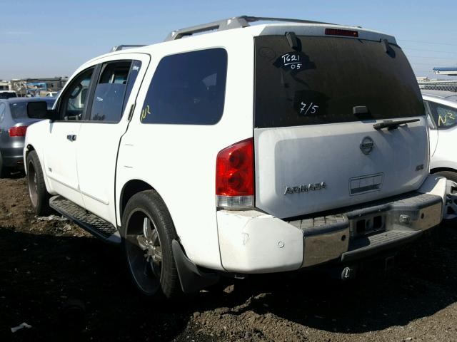 5N1AA08A65N706457 - 2005 NISSAN ARMADA SE WHITE photo 3