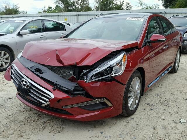 5NPE34AFXFH209166 - 2015 HYUNDAI SONATA SPO RED photo 2