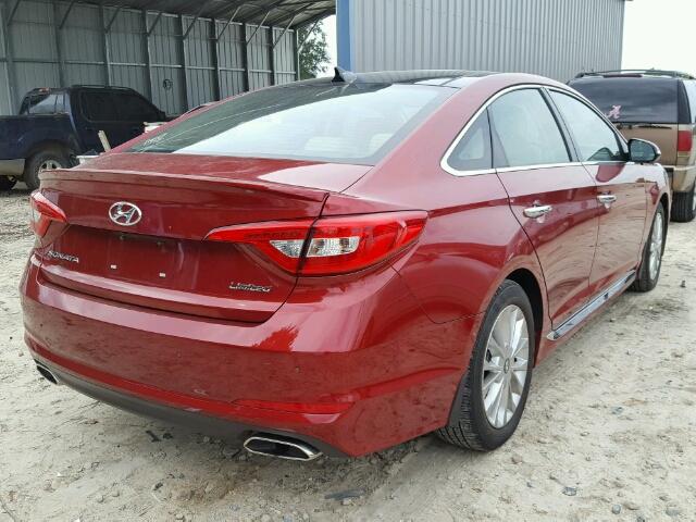 5NPE34AFXFH209166 - 2015 HYUNDAI SONATA SPO RED photo 4