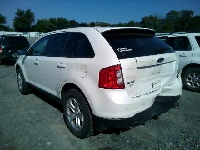 2FMDK4JC4DBE09825 - 2013 FORD EDGE SEL WHITE photo 3