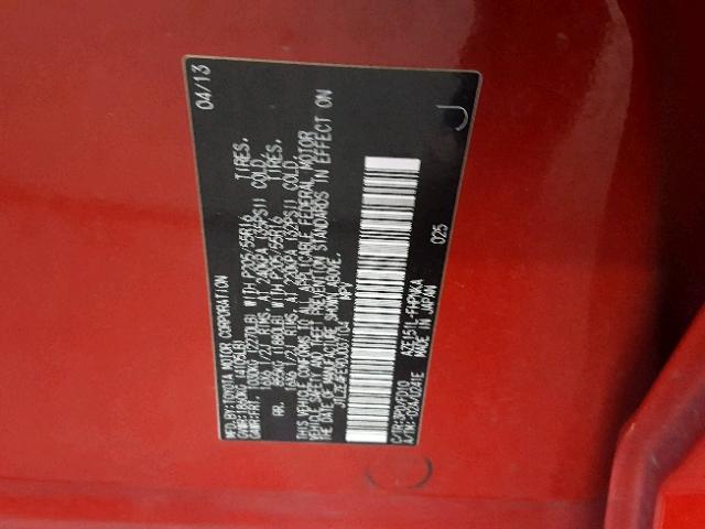 JTLZE4FE9DJ037104 - 2013 TOYOTA SCION XB 红色 照片 10