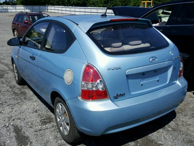 KMHCM36C09U139311 - 2009 HYUNDAI ACCENT GS BLUE photo 3