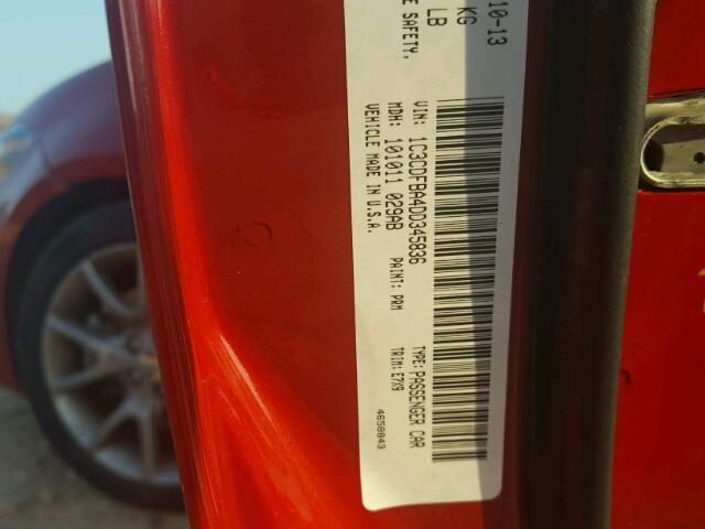 1C3CDFBA4DD345836 - 2013 DODGE DART RED photo 10