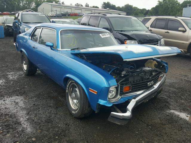 1Y17K3W182285 - 1973 CHEVROLET NOVA BLUE photo 1