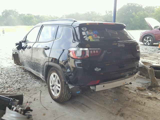 3C4NJCAB7JT124288 - 2018 JEEP COMPASS SP BLACK photo 3