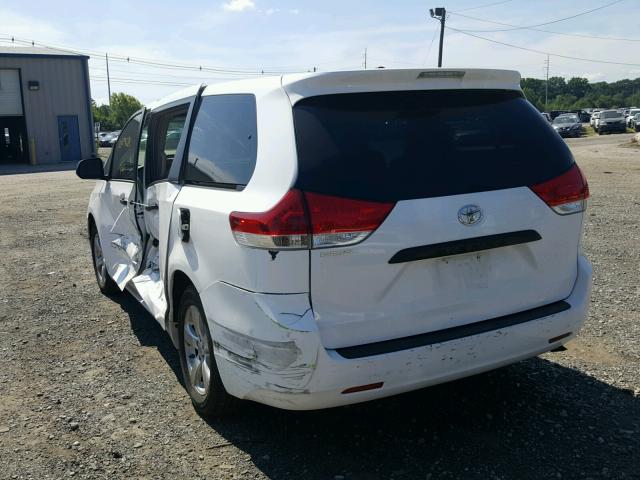 5TDZK3DC2ES483650 - 2014 TOYOTA SIENNA BAS WHITE photo 3