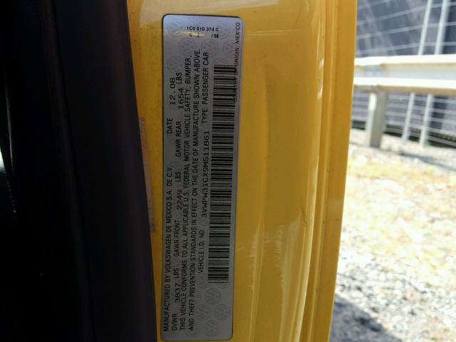 3VWPW31CX9M511861 - 2009 VOLKSWAGEN NEW BEETLE 黄色 照片 10