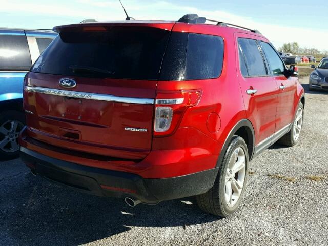 1FM5K7F86DGC07345 - 2013 FORD EXPLORER RED photo 4