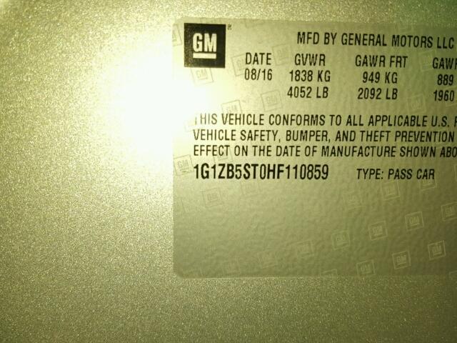 1G1ZB5ST0HF110859 - 2017 CHEVROLET MALIBU SILVER photo 10