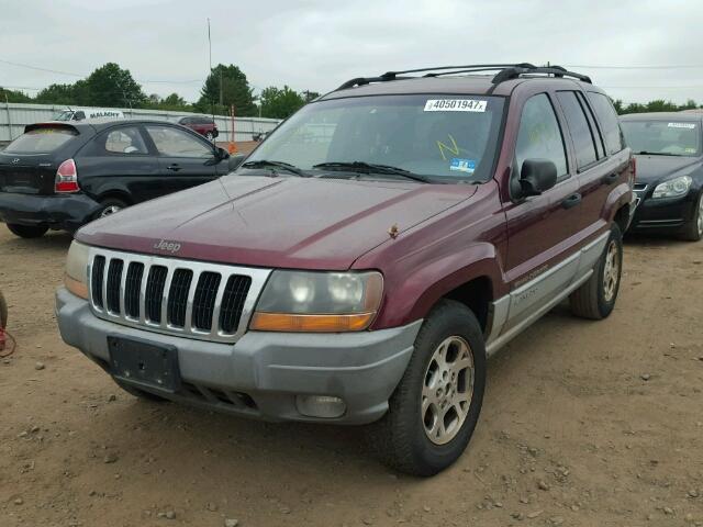 1J4GW48S4YC323692 - 2000 JEEP GRAND CHER MAROON photo 2