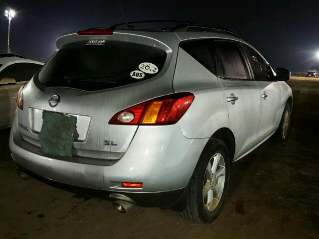 JN8AZ18U29W014973 - 2009 NISSAN MURANO SILVER photo 4