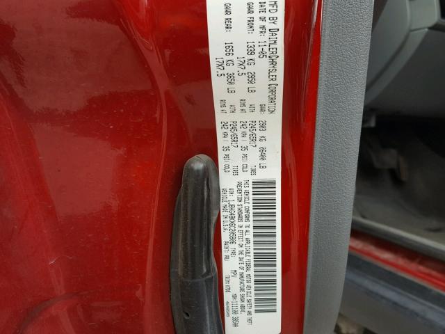 1J8HG48KX6C205806 - 2006 JEEP COMMANDER RED photo 10