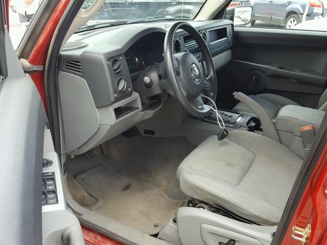 1J8HG48KX6C205806 - 2006 JEEP COMMANDER RED photo 9
