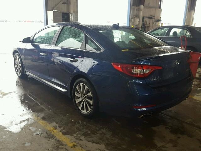 5NPE34AF9FH221728 - 2015 HYUNDAI SONATA SPO BLUE photo 3