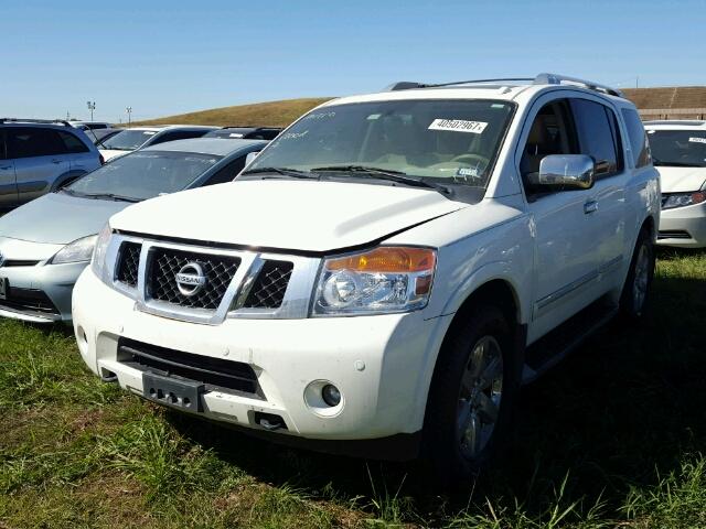 5N1BA0ND7EN607696 - 2014 NISSAN ARMADA WHITE photo 2