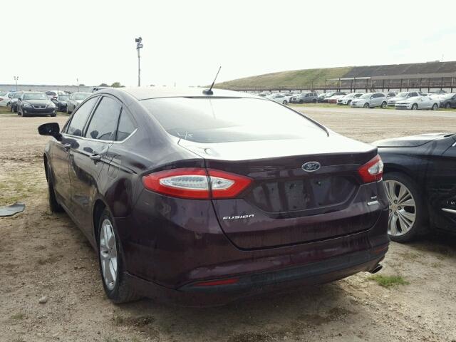 3FA6P0HR2DR250120 - 2013 FORD FUSION PURPLE photo 3