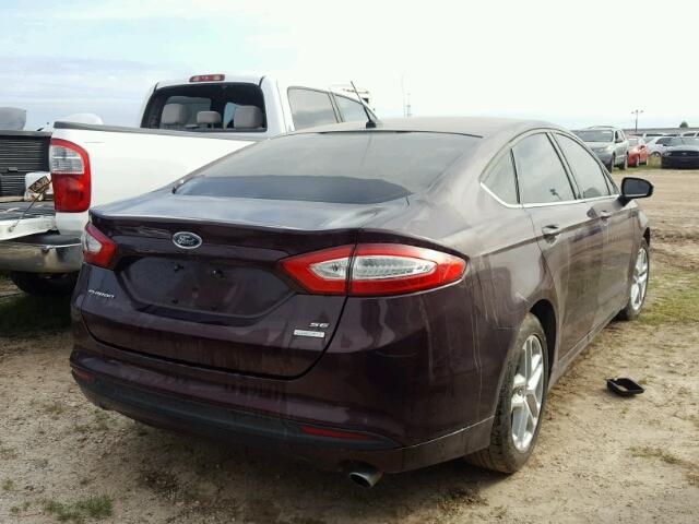 3FA6P0HR2DR250120 - 2013 FORD FUSION PURPLE photo 4