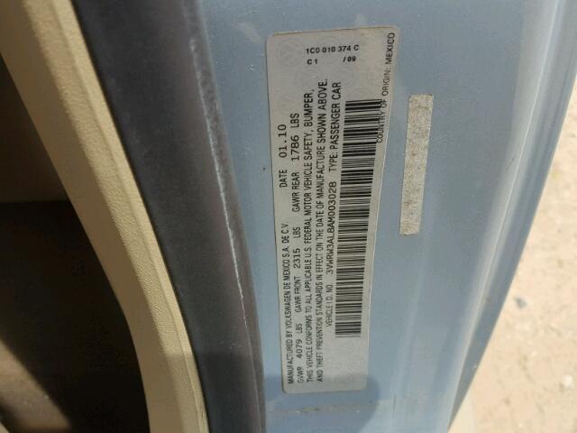 3VWRW3AL8AM003028 - 2010 VOLKSWAGEN NEW BEETLE 蓝色 照片 10