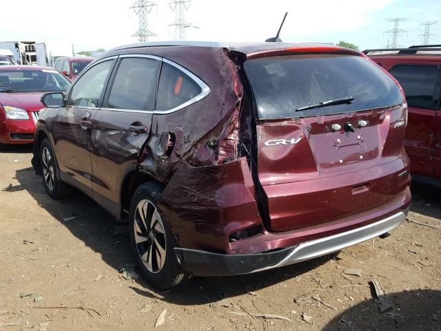 5J6RM4H92GL025264 - 2016 HONDA CR-V TOURI MAROON photo 3