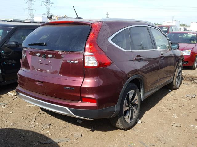 5J6RM4H92GL025264 - 2016 HONDA CR-V TOURI MAROON photo 4