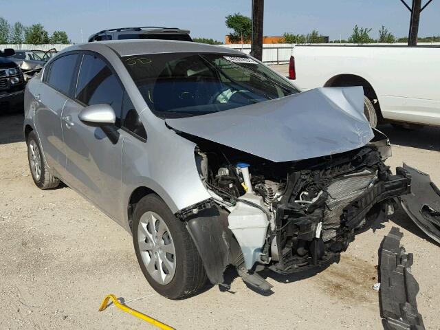 KNADN4A30E6379568 - 2014 KIA RIO EX SILVER photo 1