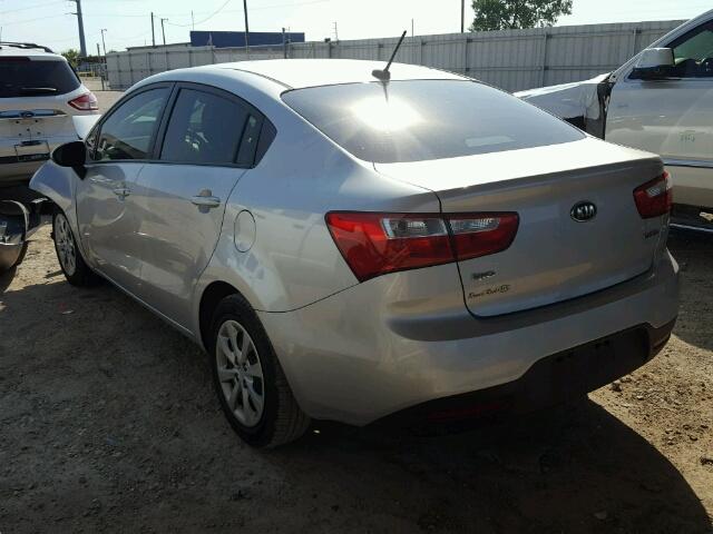 KNADN4A30E6379568 - 2014 KIA RIO EX SILVER photo 3