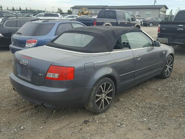 WAUAC48H64K004395 - 2004 AUDI A4 1.8 CAB GRAY photo 4