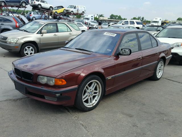 WBAGG83441DN82943 - 2001 BMW 740 I AUTO MAROON photo 2