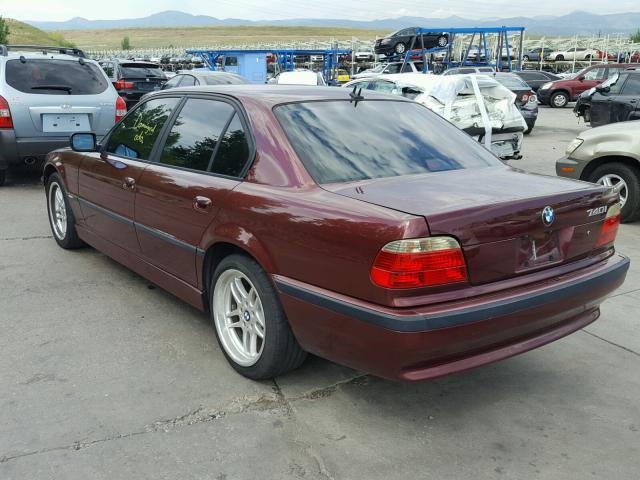 WBAGG83441DN82943 - 2001 BMW 740 I AUTO MAROON photo 3