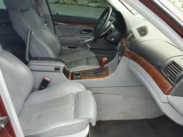 WBAGG83441DN82943 - 2001 BMW 740 I AUTO MAROON photo 5
