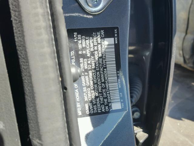 SHHFK7H46HU409264 - 2017 HONDA CIVIC SPOR GRAY photo 10